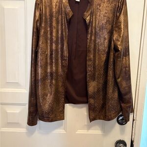Chico's Metallic Brown Blazer